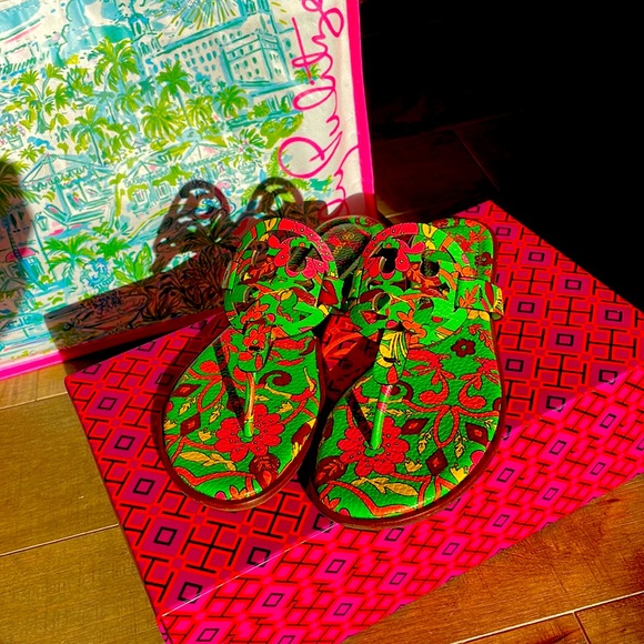 Tory Burch Shoes - New! In box RARE Tory Burch Miller Welt Sandal in Green Splash Size 6